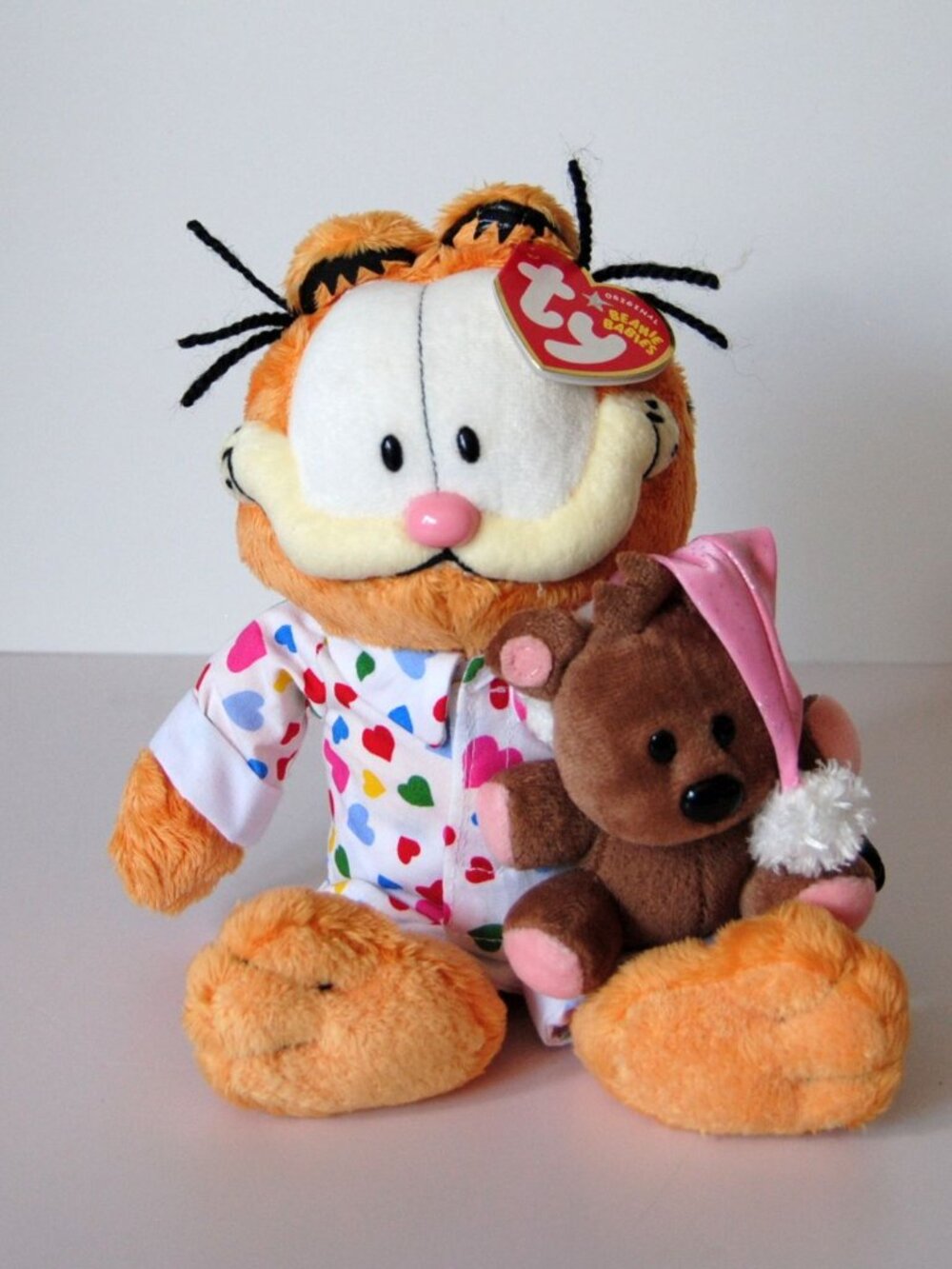 2005 Beanie Baby GOODNIGHT GARFIELD Pajamas Pooky Bear Bedtime Plush w/tag 9"